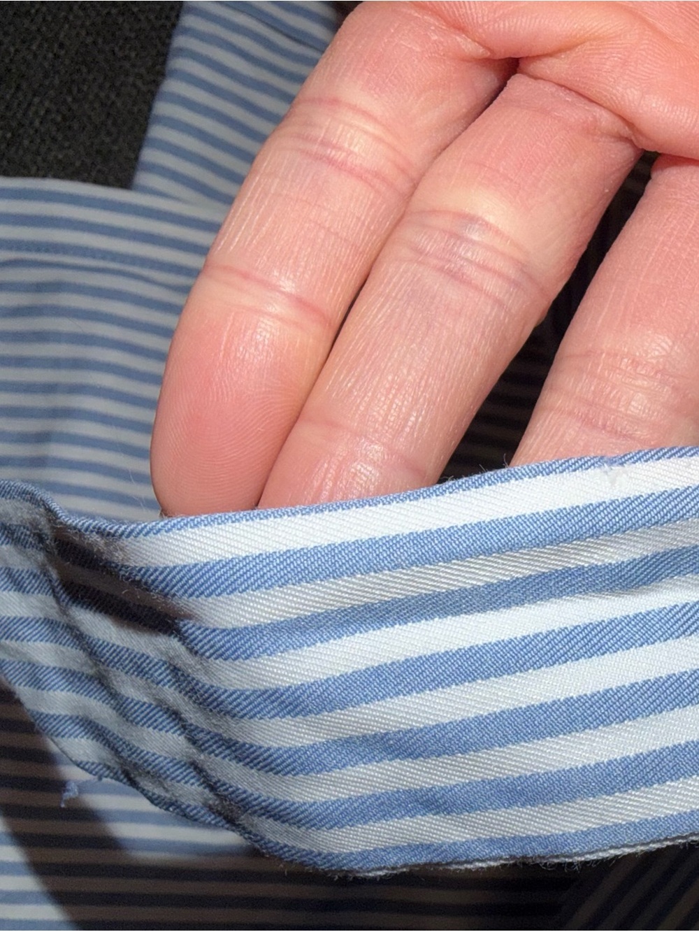 Guess Long Sleeve Blue & White Striped Button Up Blouse L - Picture 9 of 11